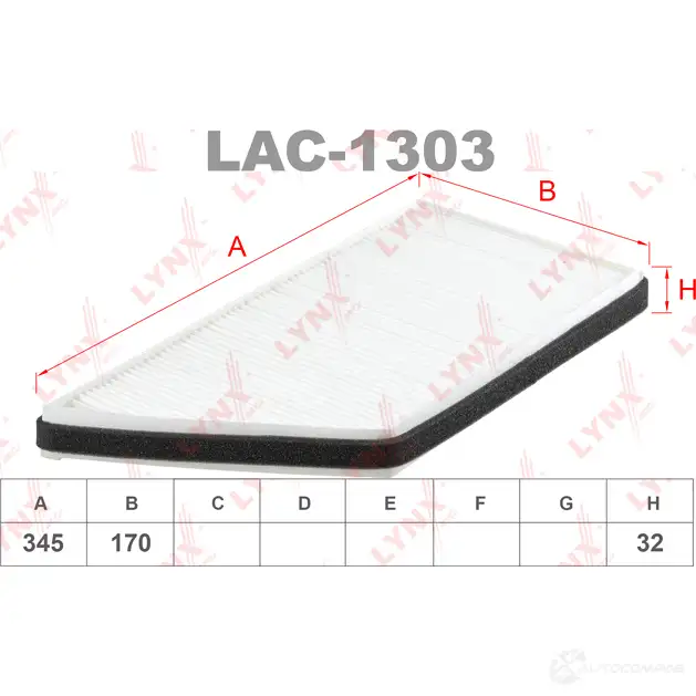 Салонный фильтр LYNXAUTO UFOY K6F 3649012 LAC-1303