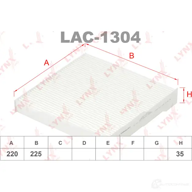 Салонный фильтр LYNXAUTO V0 XZF9Q 3649014 4905601015193 LAC-1304 изображение 0