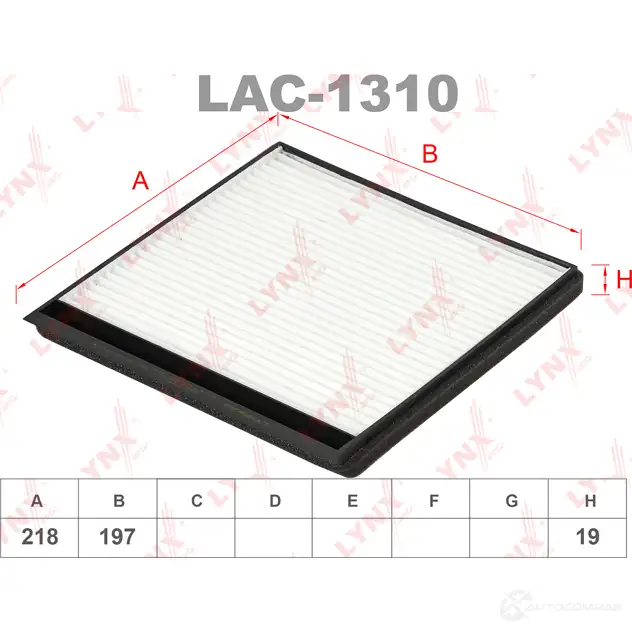Салонный фильтр LYNXAUTO LAC-1310 U 2TLBP 3649016