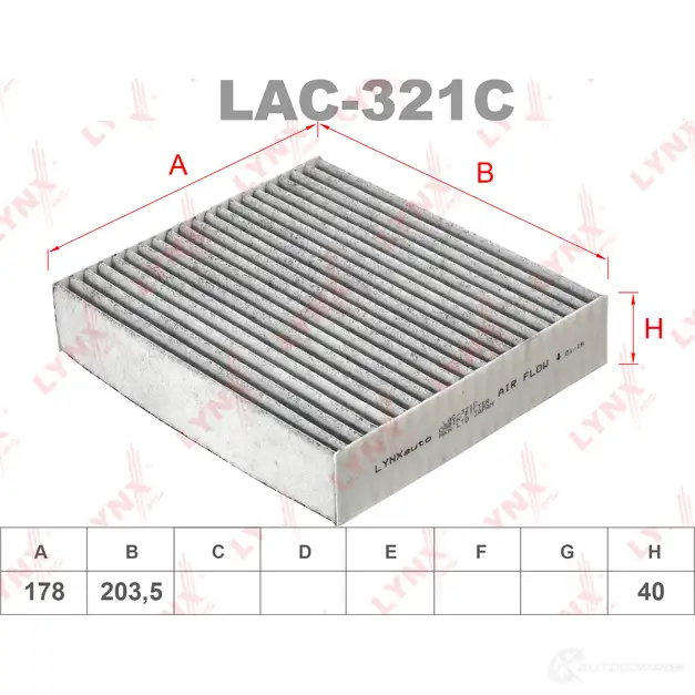 Салонный фильтр LYNXAUTO JZG97A X LAC-321C 3649244