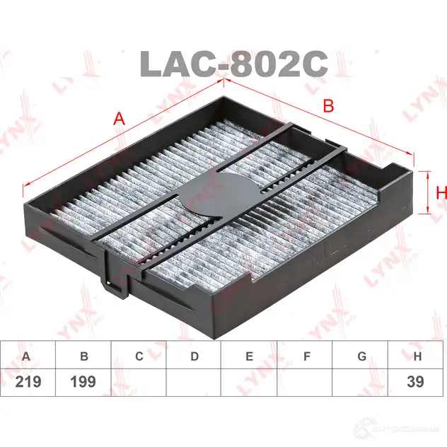 Салонный фильтр LYNXAUTO LAC-802C DU 0BG 4905601014776 3649294