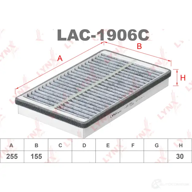 Салонный фильтр LYNXAUTO LRXLWZ R 4905601048863 3649150 LAC-1906C