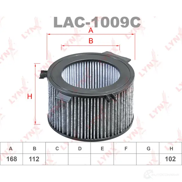 Салонный фильтр LYNXAUTO 4905601014981 ZY WPU 3648912 LAC-1009C изображение 1