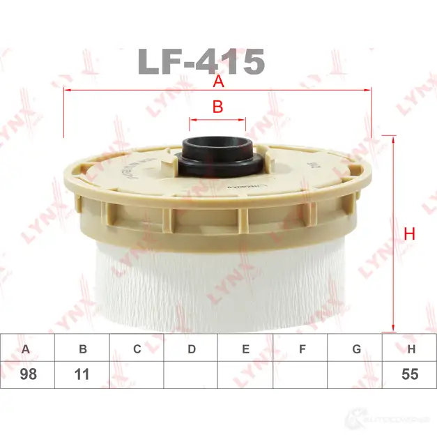 Топливный фильтр LYNXAUTO G4P5 2 LF-415 1268758883 изображение 1