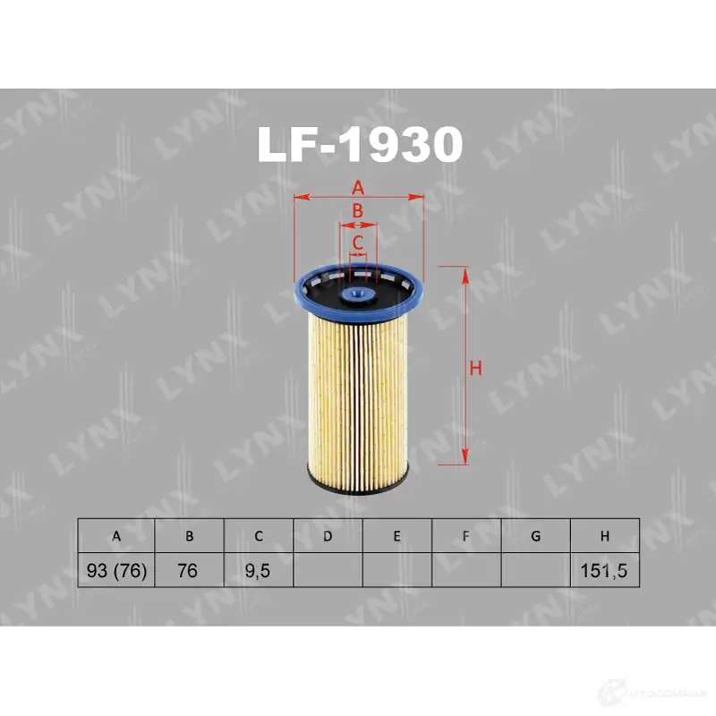 Топливный фильтр LYNXAUTO LF-1930 3649720 O 6KW7X6 изображение 1