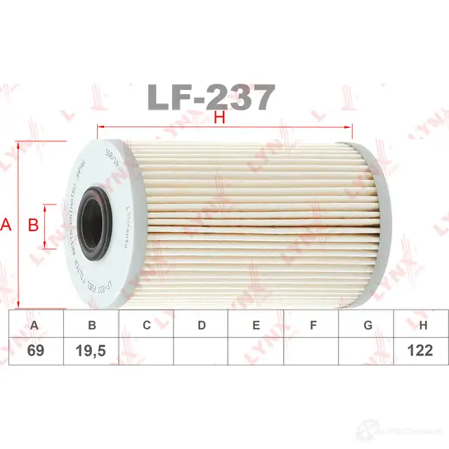 Топливный фильтр LYNXAUTO 3649730 FRGQ0 F LF-237 изображение 1