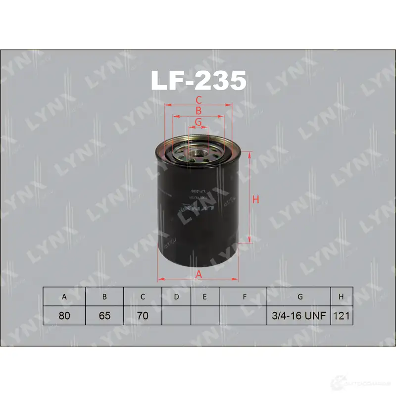 Топливный фильтр LYNXAUTO 4905601006580 U JCBYN7 LF-235 3649728
