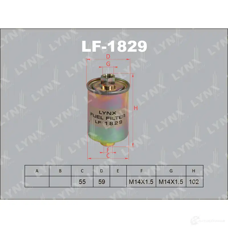Топливный фильтр LYNXAUTO LF-1829 3649694 4905601012093 K S4J3 изображение 0
