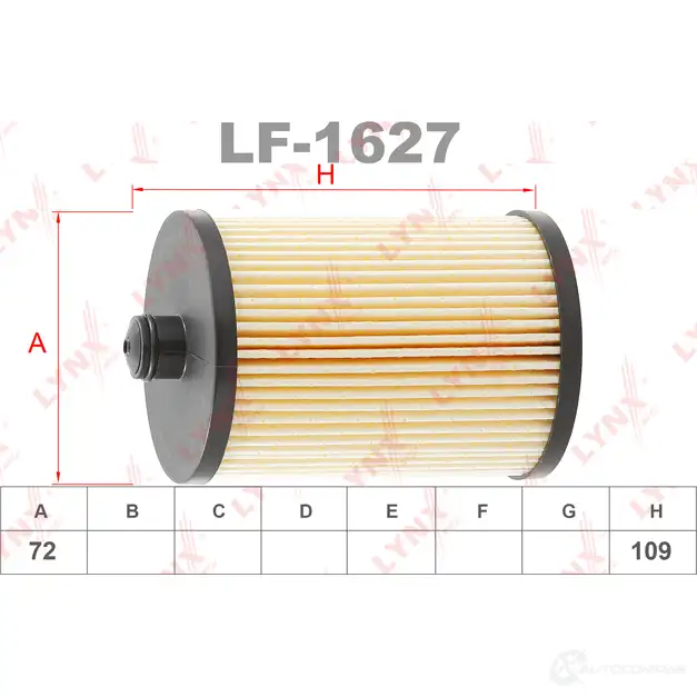 Топливный фильтр LYNXAUTO LF-1627 2Z D3A 3649663 изображение 1