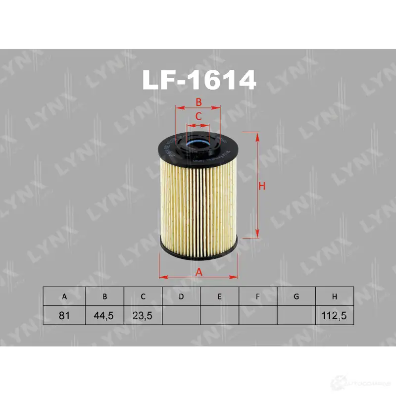 Топливный фильтр LYNXAUTO 3649650 LF-1614 NF RE1 изображение 1