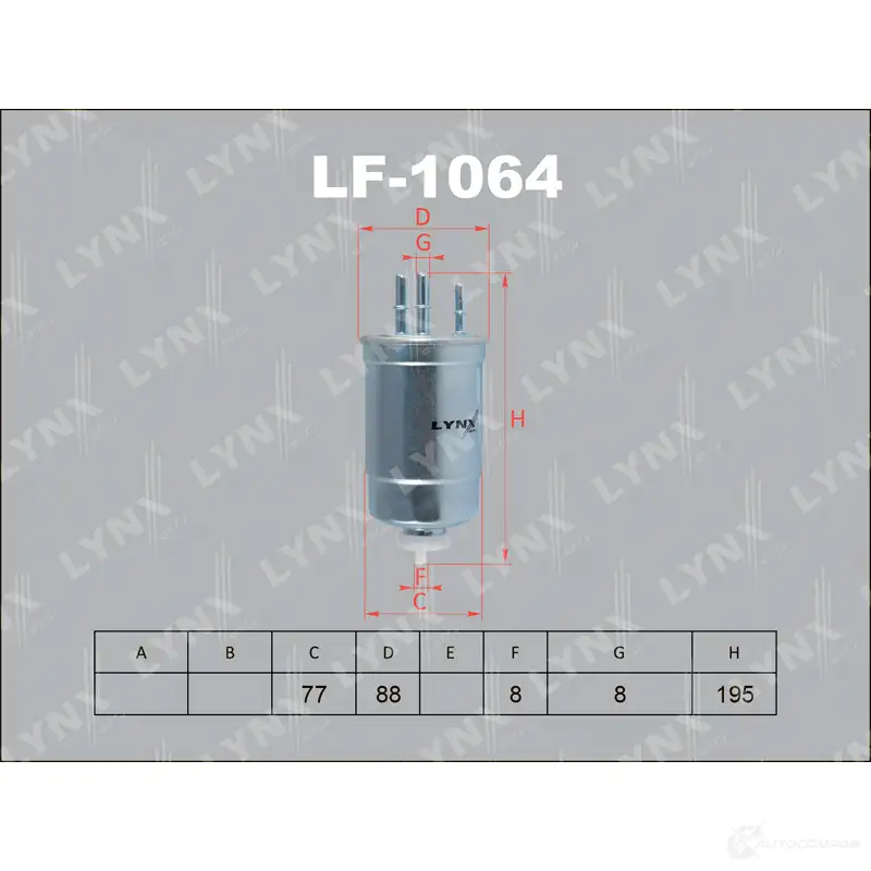 Топливный фильтр LYNXAUTO 3649522 LF-1064 4905601006320 FU BWLR изображение 0