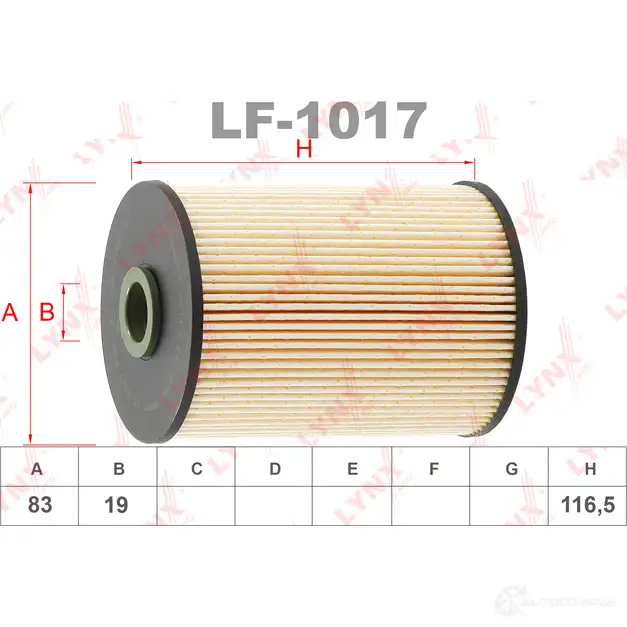 Топливный фильтр LYNXAUTO LF-1017 1SJ 608 3649494 изображение 1