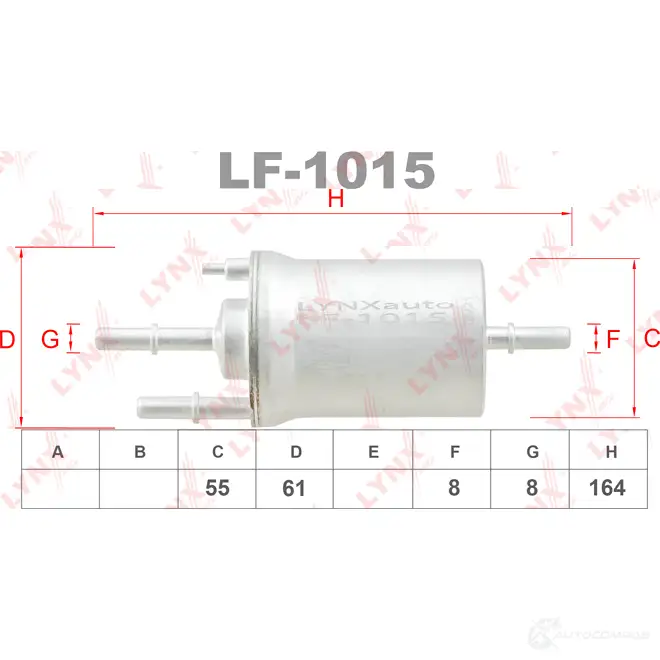 Топливный фильтр LYNXAUTO V6 DP0L LF-1015 4905601033760 3649492 изображение 0