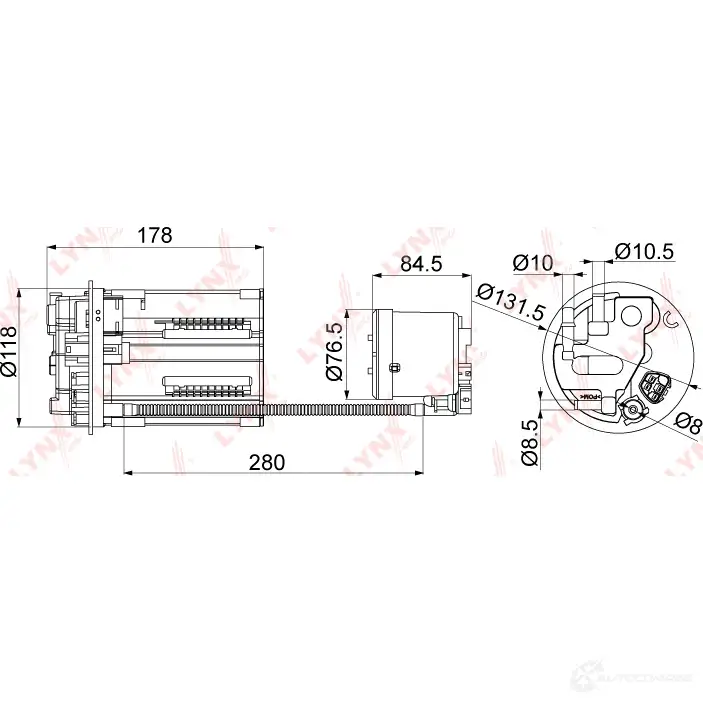 Топливный фильтр LYNXAUTO LF-1004M 3649482 FNY DFU изображение 1