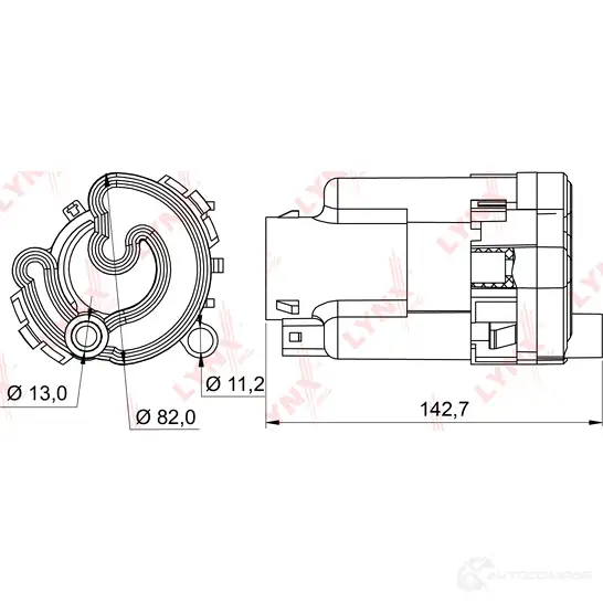 Топливный фильтр LYNXAUTO 3649847 LF-988M SM AA6 4905601060513 изображение 1