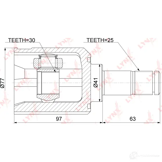 Шрус граната LYNXAUTO CI-3736 8EBF MV 1268681697 изображение 0