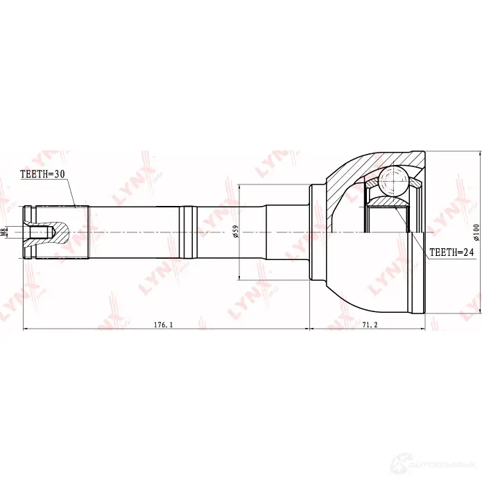 Шрус граната LYNXAUTO 3645358 4905601003732 CO-7531 9 JNS7DU изображение 1