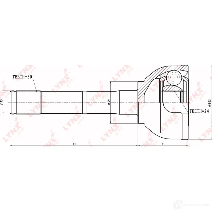 Шрус граната LYNXAUTO CO-7529 4905601003695 BID OFO 3645356 изображение 1