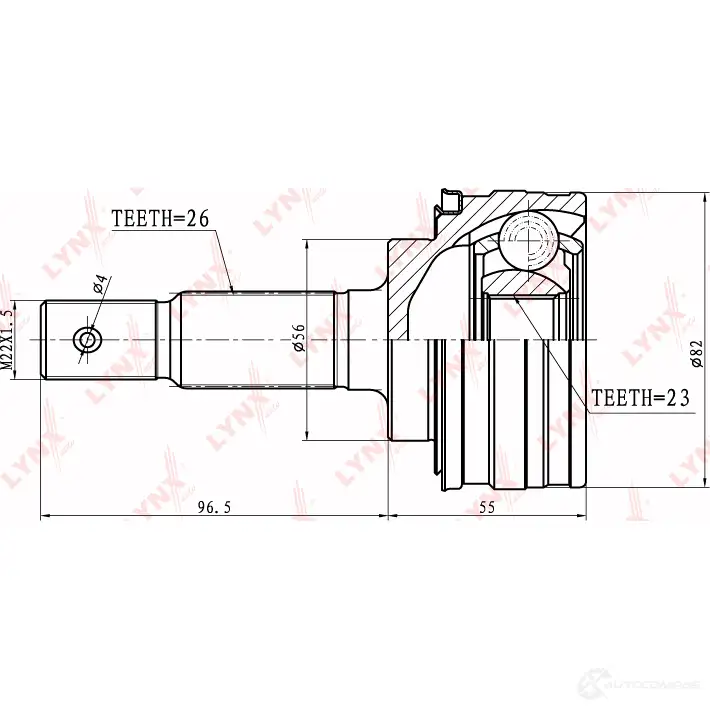Шрус граната LYNXAUTO CO-7518 4905601003657 3645345 2NQRM 1A
