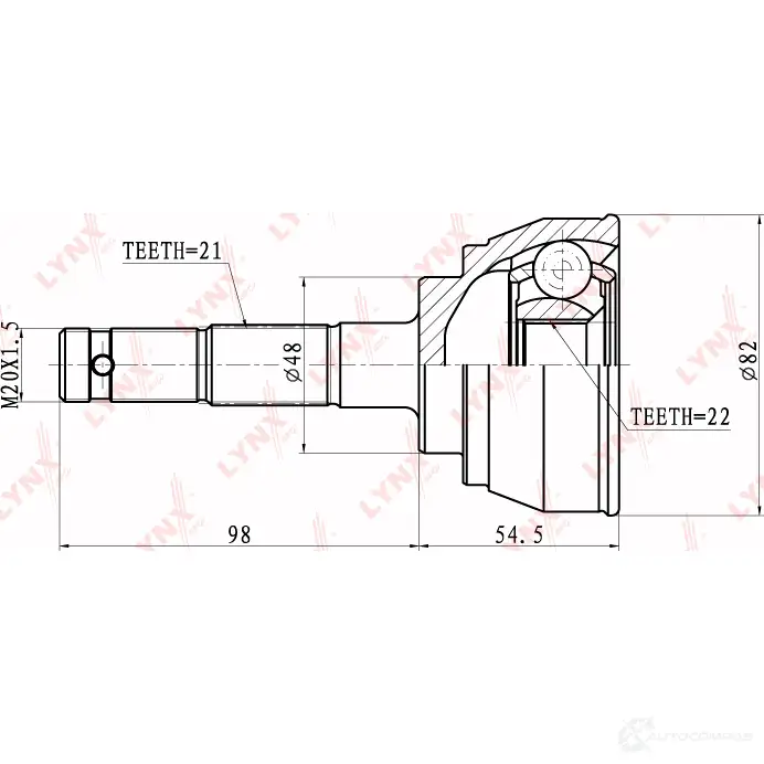 Шрус граната LYNXAUTO 4905601010198 DR NEK 3645211 CO-5730 изображение 1