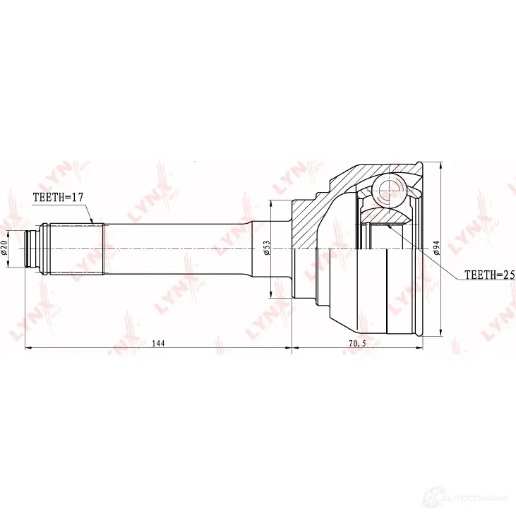 Шрус граната LYNXAUTO 534232496 CO-3801 4905601002773 FBU UG изображение 1