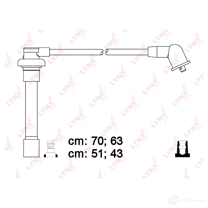 Высоковольтные провода зажигания LYNXAUTO P 7G7OWK 3655047 4905601019481 SPC3408 изображение 0