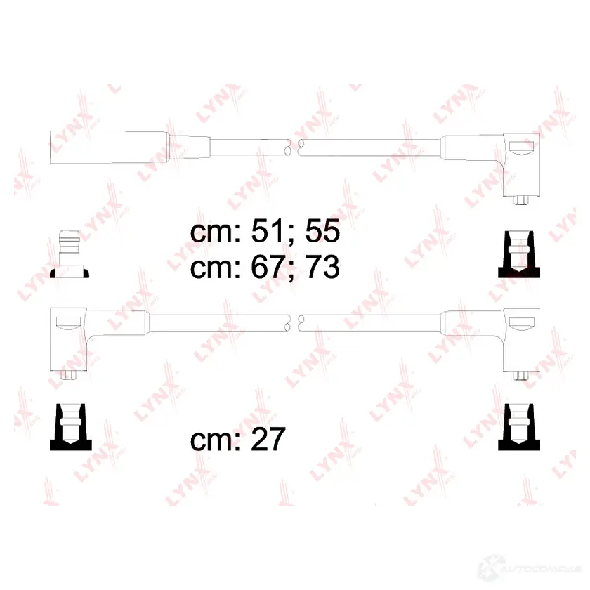 Высоковольтные провода зажигания LYNXAUTO 3655073 SPC4609 4MH 1Z0N 4905601019108 изображение 0