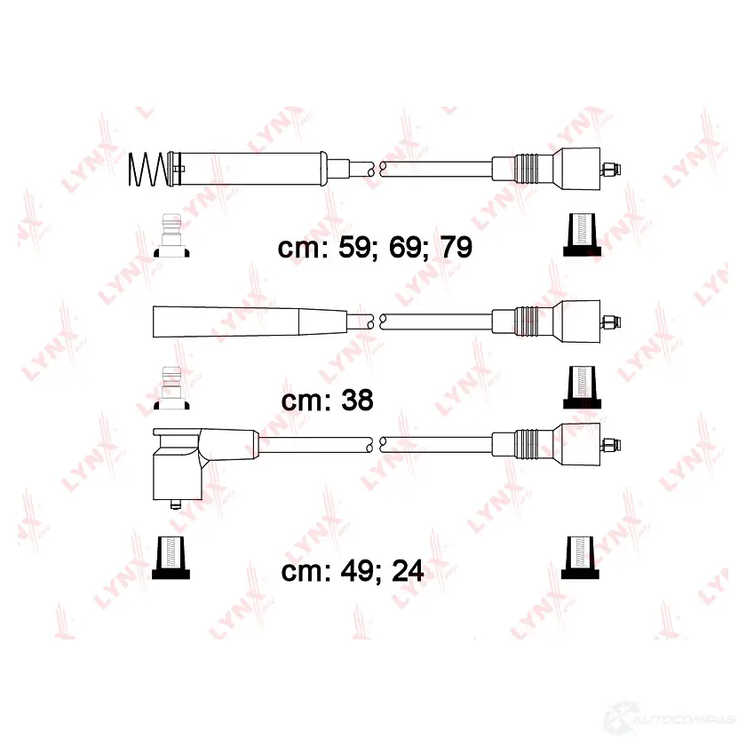Высоковольтные провода зажигания LYNXAUTO 3655467 SPE5914 4905601073582 VN7PU A изображение 0