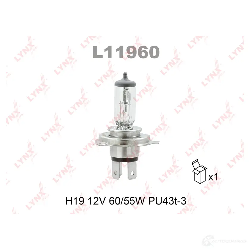 Галогенная лампа фары LYNXAUTO L11960 1436962192 XZI W6S