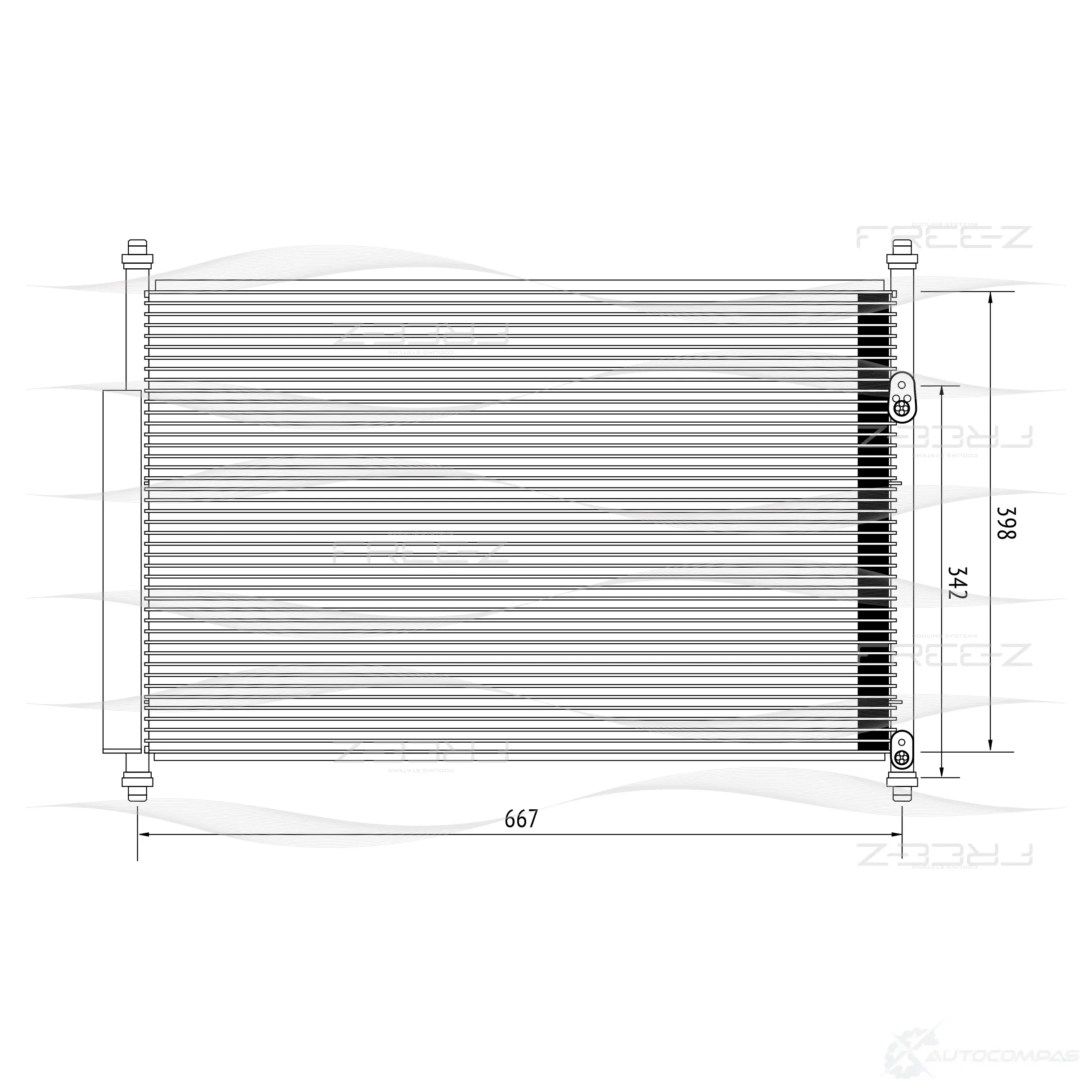 Радиатор кондиционера FREE-Z 3WZK2 1P 1436952237 kc0256 изображение 0