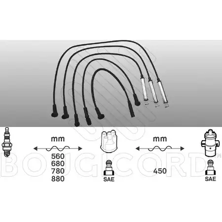 Высоковольтные провода зажигания BOUGICORD 5T9BB 4128 0VY F41 1845237 изображение 0