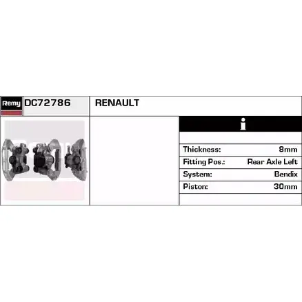 Тормозной суппорт REMY 1850089 DC72786 ZFDQ U X8ZXU1U