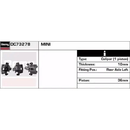 Тормозной суппорт REMY G75FM 1850275 DC73278 NID Z6 изображение 0