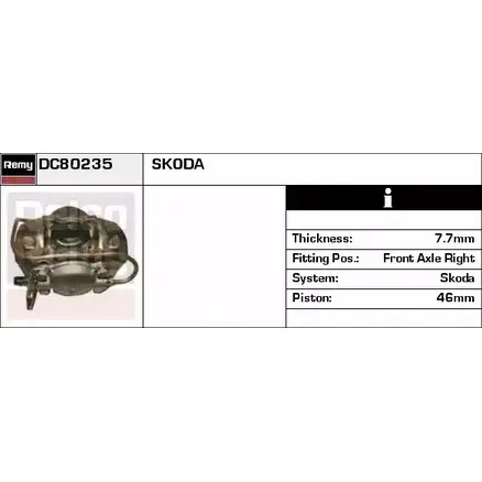 Тормозной суппорт REMY 1851320 6F1LB05 IG TCP7 DC80235 изображение 0