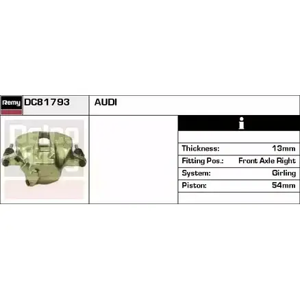 Тормозной суппорт REMY VL5TLK WGTZ D7 DC81793 1852059