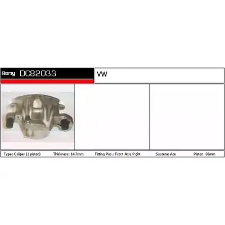 Тормозной суппорт REMY GWOTO 1852225 DC82033 2X 5JXDH изображение 0