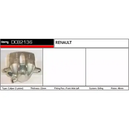 Тормозной суппорт REMY 1852292 DC82136 9Z F4M ZDRNX2