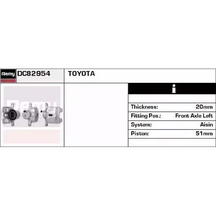 Тормозной суппорт REMY GRVOQ4 RNWR UW 1852753 DC82954