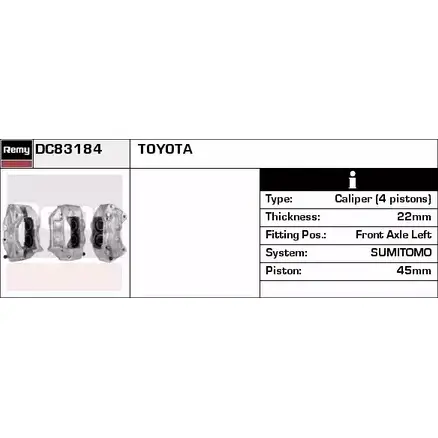Тормозной суппорт REMY XRSTA 1852875 6 IF1J DC83184