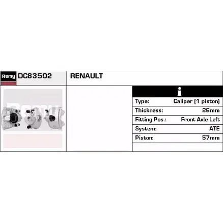Тормозной суппорт REMY FHNK6 M KS38G 1853064 DC83502