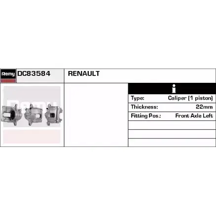 Тормозной суппорт REMY 39ILNSN 1853110 DC83584 U9B1 7M3 изображение 0