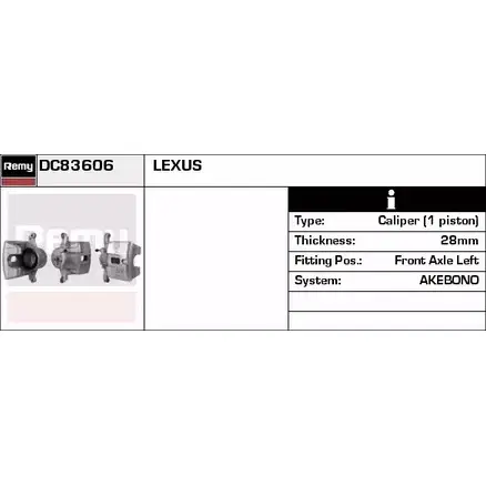 Тормозной суппорт REMY 610PF V DC83606 9RTF7 1853124