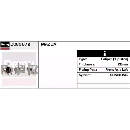 Тормозной суппорт REMY AH U4Z AOA4JJP 1853154 DC83672