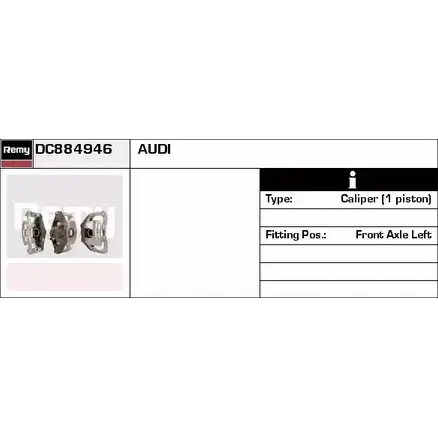 Тормозной суппорт REMY 2EC78 DC884946 8OZ WAG 1853886