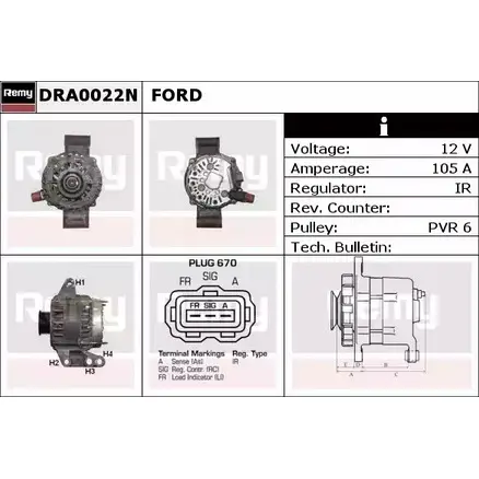 Генератор REMY DRA0022N 1854062 KZ2L8 D A1132N изображение 0