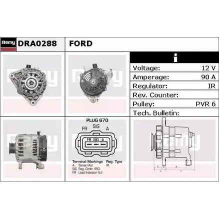 Генератор REMY DRA0288 D A1398 3IDZSO9 1854348 изображение 0