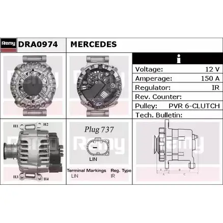 Генератор REMY DRA0974 D A2084 1854998 VSC3M8