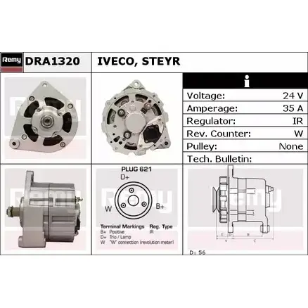 Генератор REMY 1855346 V7UNMB DRA1320 D A2430 изображение 0