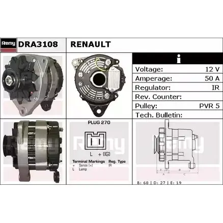 Генератор REMY DRA3108 DA4 218 1855794 W2NINQ изображение 0