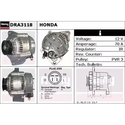 Генератор REMY DRA3118 6L3JPC DA422 8 1855802